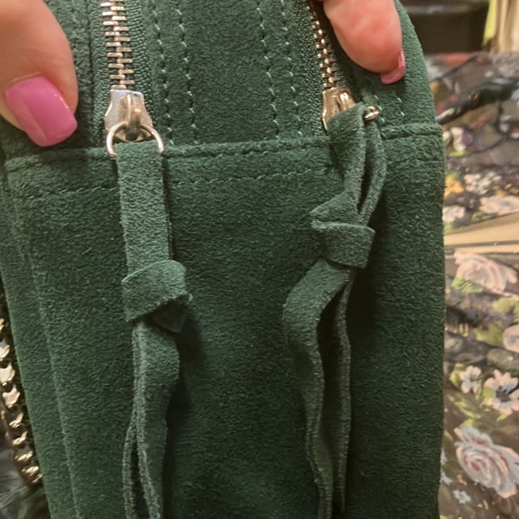 Avon NWO tags- stunning hunter green suede handbag - Picture 8 of 15